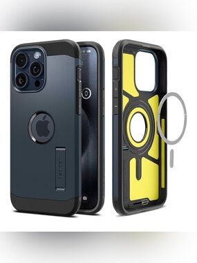 Spigen Tough Armor MagFit Black iPhone 15 Pro Max Case Kickstand MagSafe NWT